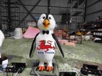 Pingouin chantant animatronique réaliste en métal de haute qualité pour événements de Noël