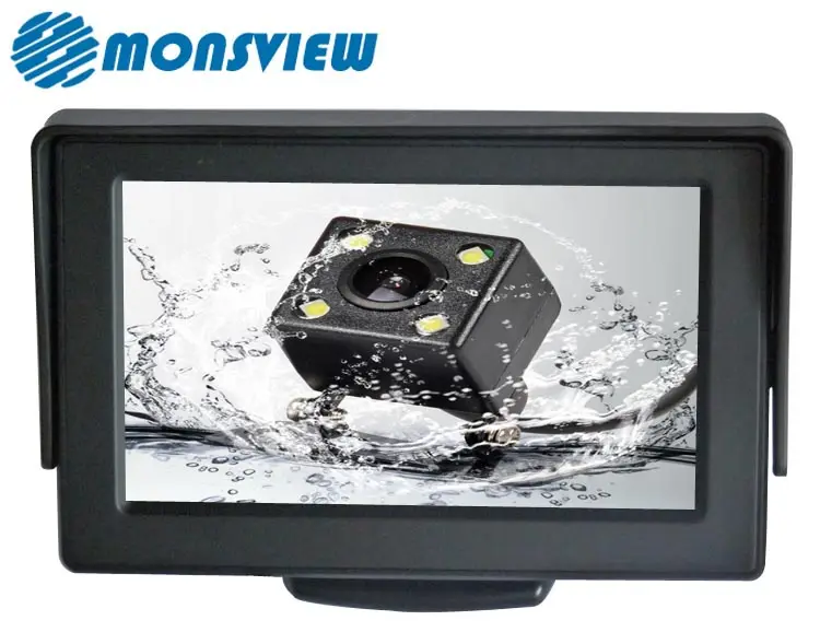 Monitor Lcd Mobil 4.3 Inci Layar Digital Pelindung Matahari Kualitas Tinggi untuk Kamera Warna Mundur