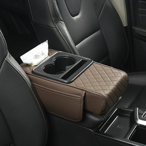 Wholesale Universal Leather <strong>Car</strong> <strong>Armrest</strong> Box Heightened Pad With Water Cup Holder Storage Box for <strong>Car</strong> - Product Image 2