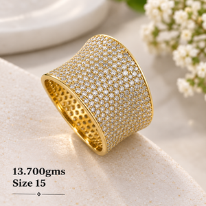 Bague en or 24 carats, 13,70 grammes, bague en or fantaisie faite à la main pour femmes, pour les mariages, bijoux en or indiens traditionnels - Product Image 1