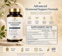 OEM ODM 120 capsules de marque privée MYO & D-CHIROINOSITOL pour femmes - Équilibre hormonal et soutien de la fertilité 120 capsules/flacon