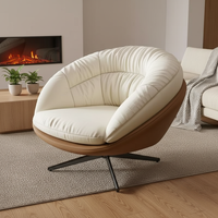Fauteuil pivotant moderne et minimaliste pour café, appartement, salon, base en acier carbone, rembourrage confortable, mobilier de maison