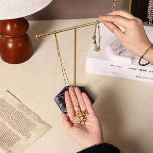 Mystic Arts T-Shaped Jewelry Rack Metal Minimalist Style Necklace Earring Display <b>Stand</b> <b>Desktop</b> Organizer - Product Image 3