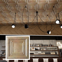 Plafonds en PVC de style campagnard 2x2 pieds, gaufrés, ignifuges et étanches, pour hôtels, restaurants, bars - Livraison gratuite