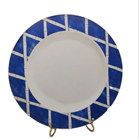 Assiette de Présentation Classique Européenne en Plastique 13 Pouces, Matière PP, Extérieur Effet Marbre, Couleur Personnalisée, Finition Brillante pour Mariages et Événements Gastronomiques
