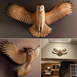 Figurine murale en résine Hibou de grange à ailes déployées, Décoration murale, Figurine animale, Décoration de jardin, Artisanat d'art animalier, Ornement intérieur/extérieur, Cadeau - Product Image 5