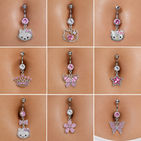 Bijoux de piercing corporel en acier inoxydable, anneaux de nombril en forme de cœur, bijoux de piercing de nombril tendance