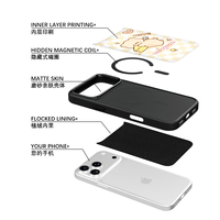 Coque de téléphone AG Feeling Black Edge avec motif Gilding Cheese pour iPhone 17, 17 Pro Max, 16 Pro, 15 – Coque magnétique