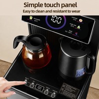 Distributeur d'eau sur pied pour bar à thé, chaud, froid et tempéré, avec télécommande tactile, alimentation automatique en eau, double bouilloire