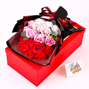 Cadeau pour la Saint-Valentin : 18 bouquets de roses en savon, boîte cadeau avec estampage à chaud, fleurs simulées comme cadeaux créatifs - Product Image 6