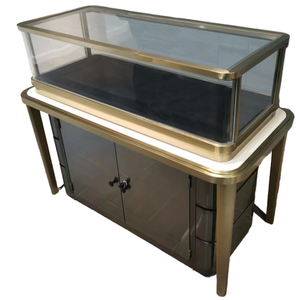 Vitrine de Luxe en Verre LED avec Acier Inoxydable, MDF, Verre Trempé et Aluminium pour l'Exposition en Magasin, Centre Commercial, Salle d'Exposition - Product Image 2