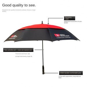 Paraguas Doble Extra Grande de Poliéster de 47/62/68 Pulgadas, Semi-Automático, Protección Solar, Impresión Serigráfica - Product Image 2