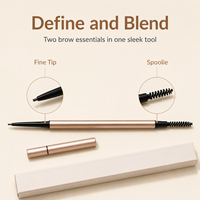 Crayon à sourcils double embout ultra-fin 7 couleurs avec brosse, waterproof, longue tenue pour maquillage de fête, prix usine