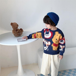 Jersey de fondo grueso de invierno al por mayor de fábrica, suéter bonito para niño y niña, suéteres de punto de <span class=keywords><strong>cerveza</strong></span> a la moda para niños - Product Image 2