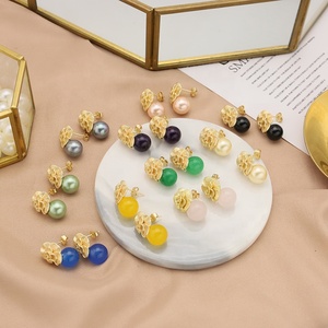 Véritable 18K Plaqué Or Fine Jewelry Boucles D'oreilles En Pierre Naturelle Pour Les Femmes De Mariage Cadeaux De Fiançailles Boucles D'oreilles Simples En Gros - Product Image 1
