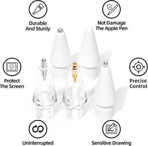 WENKU Stylet de Précision pour Écriture et Dessin, Pointe en Plastique, Pro/2ème/1ère Génération/USB-C, Ultra-Fin 0,7 mm, Pointes Remplaçables, Détection d'Angle d'Inclinaison - Product Image 2