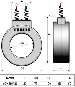 YOKINS, Transformador de Corriente 30/5A, 30A CT para Amperímetro según Modelo IS2705 YOK-RW30, Medición de Corriente Alterna - Product Image 5