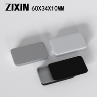 Boîte en fer blanc compacte 60x34x10mm à couvercle coulissant pour le rangement de pilules et vitamines, format poche, étui rectangulaire en fer blanc pour médicaments, vente en gros