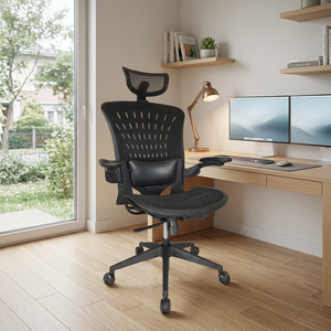 Silla de Oficina Ejecutiva Ergonómica, Convertible, Extensible, de Malla, Giratoria, Cómoda, Diseño Moderno, Reposabrazos y Soporte Lumbar Ajustables en Altura - Product Image 1