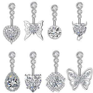 Utilizado para bodas y fiestas Piercing de moda joyería Verano día <span class=keywords><strong>playa</strong></span> Sexy cuerpo joyería 14G accesorios de acero inoxidable circón - Product Image 1