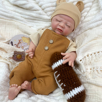 Poupée bébé garçon réaliste en silicone pleine masse de 18 pouces, peinte à la main, souple, nouveau-né, avec vêtements