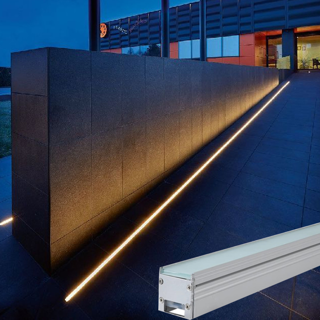 IP67 Linear Inground LED Light for Driveway Steps and Parking Garage, Recessed Floor Lighting with Paving Stone