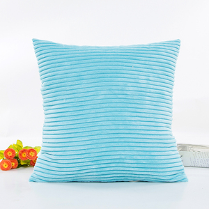 Taie d'oreiller décorative en velours côtelé texturé à rayures Supersoft Taie d'oreiller Housses de <span class=keywords><strong>coussin</strong></span> <span class=keywords><strong>Bleu</strong></span> marine pour usage domestique - Product Image 3