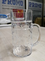 Verres à bière et mugs classiques en plastique de 500 ml/40 oz/4 pintes, vierges pour sublimation, transparents avec poignée, personnalisables, pour eau et bière, en gros