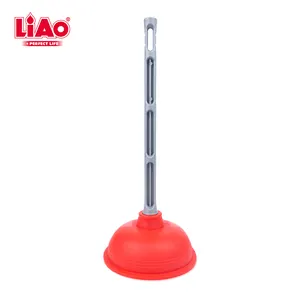 LIAO Supply Heavy Duty Force Cup Rubber Toilet Plunger with a Long Handle to Fix Clogged Toilets and Drains