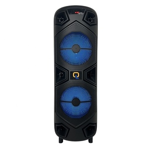 En stock : Enceinte Karaoké Sans Fil Double 8 Pouces avec LED RGB 20W, Deux Micros, Écho, Réverbération et Woofer pour Fêtes en Extérieur et Camping - Product Image 1
