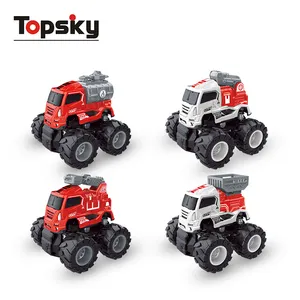Potencia de fricción de la Ciudad Héroe Conjunto de 4x4 mini camión de bomberos de juguete de aleación de fundición vehículos de juguete fuego del motor luchando camión Juguetes Coche