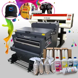 Digital pigment 60cm I3200 head 3d my color dtf glitter printer printing machine for t shirt with shake dryer oven for sale