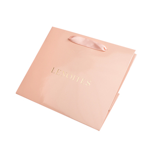 Özel lüks altın folyo Logo alışveriş çantaları çevre dostu mat Finish kozmetik ve giysiler ambalaj için kişiselleştirilmiş - Product Image 2