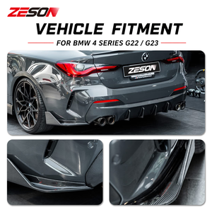 Difusor Trasero Estilo FD de Fibra de Carbono Real para <span class=keywords><strong>BMW</strong></span> Serie 4 G22 G23 430i M440i Coupé Convertible, Parachoques Brillante 2020+ - Product Image 5