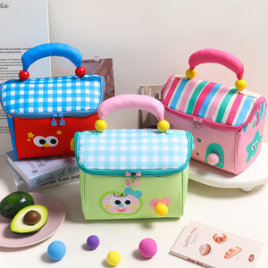 Lonchera Oxford con Aislamiento y Cierre de Cremallera con Diseño de Cabaña de Cuento de Hadas de Apple Small House para Estudiantes, Bolsa de Comida Portátil para Cosméticos - Product Image 3