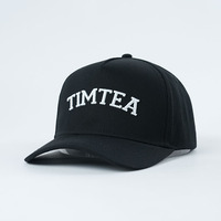 Casquettes structurées personnalisées noires avec broderie 3D, casquettes à 5 panneaux, 100% coton, casquettes snapback