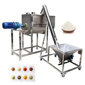 Horizontal Stainless Steel Industrial Bag Paddle Mushroom Substrate Mix Machine Ribbon Blender Flour Mixer Dry Powder Mixer