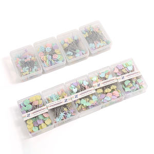 Accessoires de vêtement JC Broche en acier à tête en plastique Diverses formes de goupilles droites à tête <span class=keywords><strong>plate</strong></span> à coudre colorées - Product Image 2