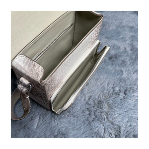 <span class=keywords><strong>Bolso</strong></span> de Mensajero de Hombro para <span class=keywords><strong>Hombre</strong></span>, Diseño de Alta Calidad, Elegante, Exótico, <span class=keywords><strong>Piel</strong></span> de Cocodrilo Genuina, Color Himalaya - Product Image 4