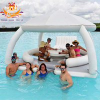 Bateau flottant gonflable pour fête aquatique, plateforme de quai, canapé-bateau, matériau PVC, 5 à 10 passagers, capacité de 500 kg, couleur et logo personnalisables