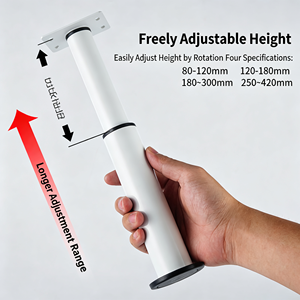 Adjustable Furniture <b>Legs</b>, Leveling Feet with Rubber Base Pads, Screw In Levelers <b>for</b> Table, <b>Sofa</b>, Cabinet, Bed, Workbench, Desk - Product Image 2