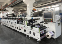 Presse d'impression flexographique horizontale haute vitesse de type 350 mm pour étiquettes autocollantes, films PET et PVC