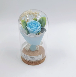 TC Venta al por mayor LED Light Up Decoraciones DE BODA <span class=keywords><strong>Madres</strong></span> Regalo del día de San Valentín Flores artificiales Ramo de rosas en cúpula de vidrio - Product Image 5