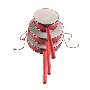 Orff rattle double sided drum children's hand drum kindergarten early education 6 inch tambourine