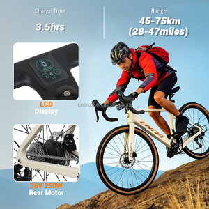 Vélo de <span class=keywords><strong>route</strong></span> <span class=keywords><strong>électrique</strong></span> en fibre de carbone, 10 vitesses, moteur arrière sans balais, batterie au lithium, frein à disque hydraulique léger, écran LCD - Product Image 2