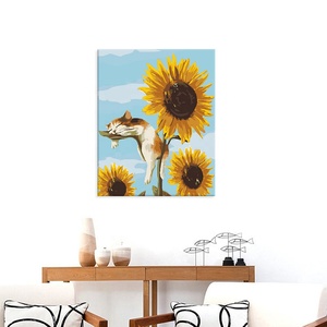 1 pièce, dropshipping, <span class=keywords><strong>peinture</strong></span> au point <span class=keywords><strong>de</strong></span> croix moderne sans cadre, <span class=keywords><strong>tournesol</strong></span>, <span class=keywords><strong>peinture</strong></span> par numéros, haute qualité - Product Image 2