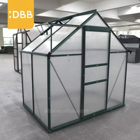 Nouvelle tendance 6Ft jardin pignon serre arrière-cour moderne polycarbonate vitrage simple porte coulissante cadre en aluminium véranda