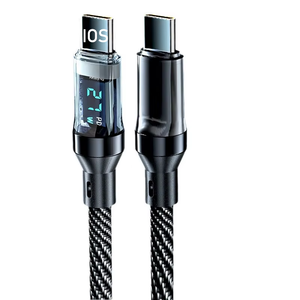 Câble de données d'affichage numérique en nylon transparent 100W PD charge rapide Compatible pour <span class=keywords><strong>Apple</strong></span> pour Samsung OnePlus pour Xiaomi Type-C Ea - Product Image 6