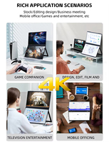 Moniteur portable 16 pouces 4K à double écran avec interface de type C ultra résolution Haut-parleurs intégrés Designers pliables