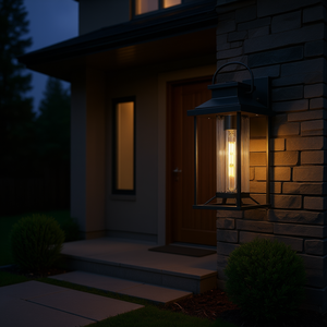 Lámpara de Pared Exterior Moderna de Aluminio Negro Texturizado, Resistente al Óxido e Impermeable, para Garaje, Casa, Porche Delantero - Product Image 2